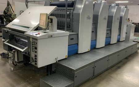 IMPRESSORA OFFSET RYOBI 784E XL, 4 CORES, ANO 2010 (ÚNICO DONO) ALCOLOR, AUTOPLATE, FORMATO 788 X 600 MM, TINTEIROS MEDIDAS E OUTROS AJUSTES TOTAL AUTOMÁTICO, RODOU APENAS 139 MILHÕES IMPRESSÕES, VALOR R$ 800.000,00